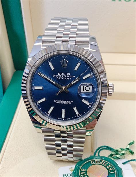 rolex datejust 41 blue 2017|2021 rolex datejust 41 mm.